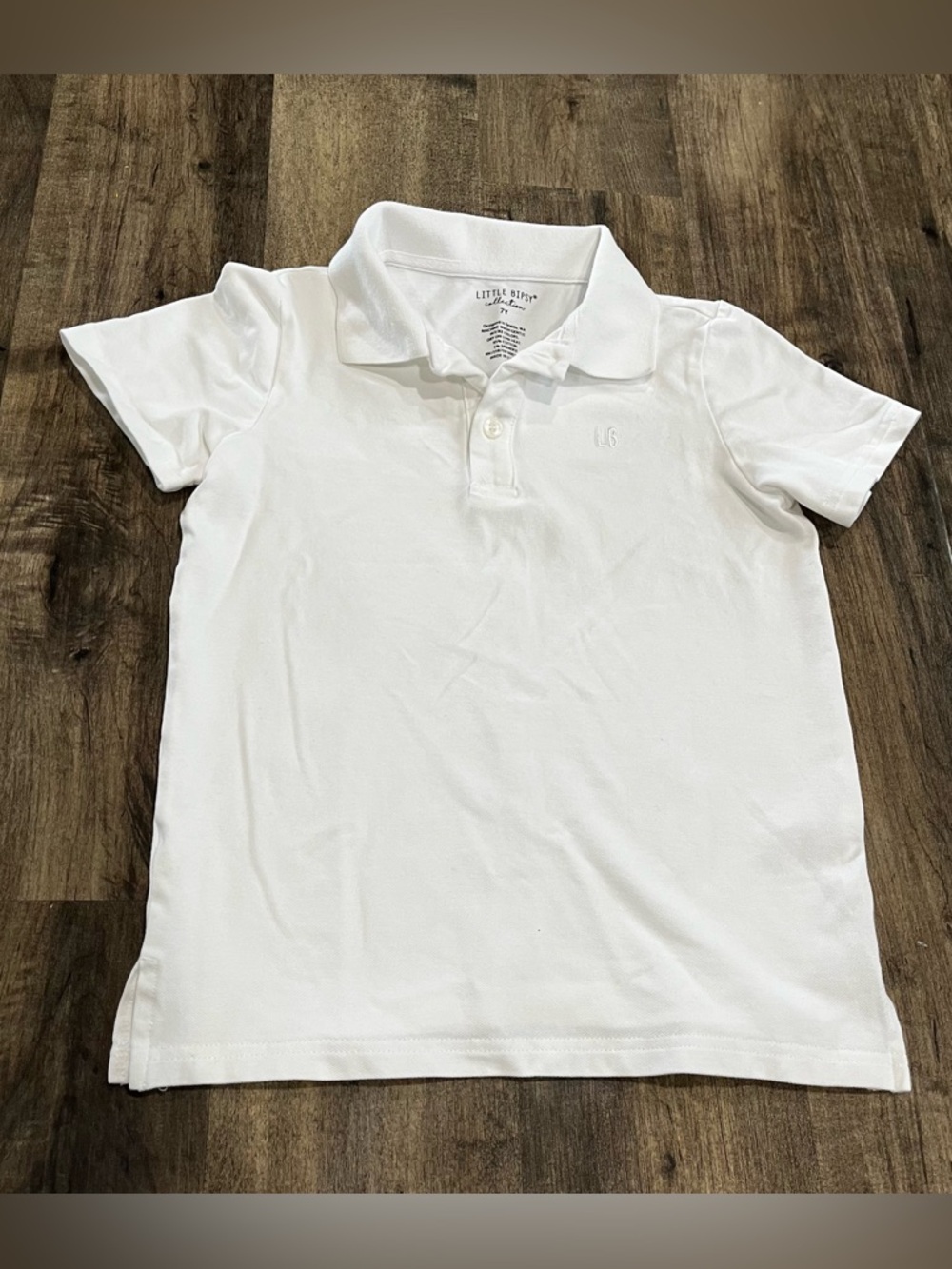 Little Bipsy white polo shirt boys 7